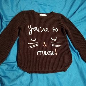 H&M kids black sweater with cat face